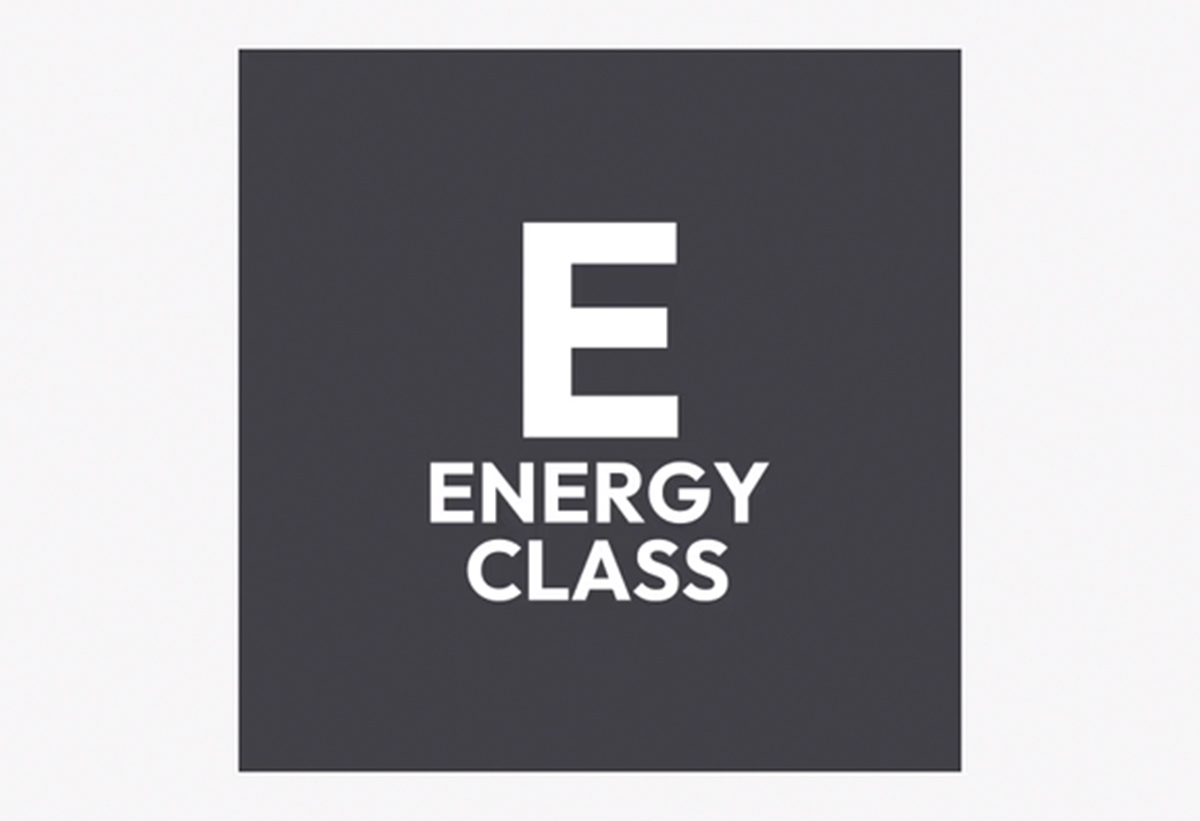 Τετράγωνο γκρίζο εικονίδιο της ενεργειακής κλάσης F.